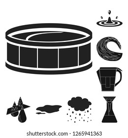 Isolated object of water and drop sign. Set of water and splash stock symbol for web.