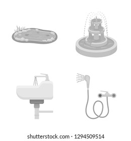 Isolated object of water and drop sign. Set of water and splash stock symbol for web.