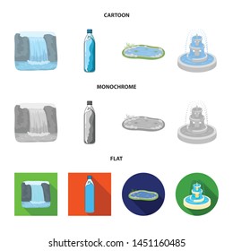 Isolated object of water and drop sign. Collection of water and splash stock symbol for web.