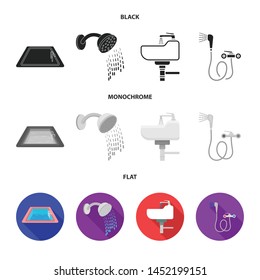 Isolated object of water and drop sign. Collection of water and splash stock vector illustration.