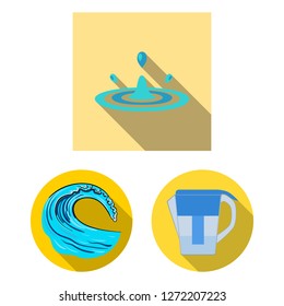 Isolated object of water and drop symbol. Set of water and splash stock symbol for web.