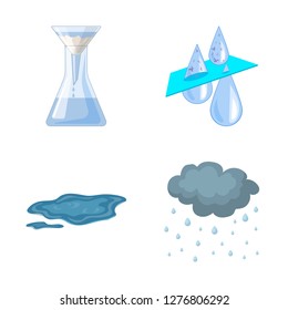 Isolated object of water and drop symbol. Collection of water and splash stock vector illustration.