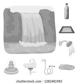 Isolated object of water and drop symbol. Set of water and splash stock symbol for web.