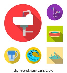 Isolated object of water and drop symbol. Set of water and splash vector icon for stock.