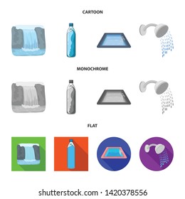 Isolated object of water and drop symbol. Collection of water and splash stock vector illustration.