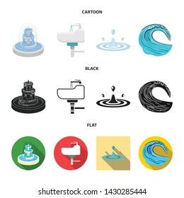 Isolated object of water and drop symbol. Set of water and splash stock symbol for web.