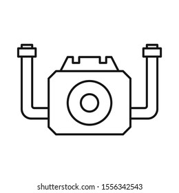 Isolated object of waterproof and camera symbol. Graphic of waterproof and camcorder Stock vector illustration.