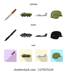 Isolated object of weapon and gun icon. Collection of weapon and army stock symbol for web.