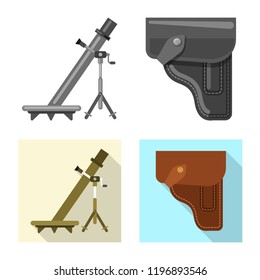 Isolated object of weapon and gun icon. Collection of weapon and army stock symbol for web.