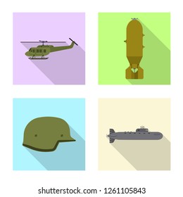 Isolated object of weapon and gun icon. Set of weapon and army stock vector illustration.