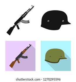 Isolated object of weapon and gun icon. Set of weapon and army stock symbol for web.