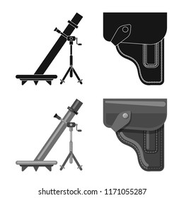 Isolated object of weapon and gun logo. Set of weapon and army vector icon for stock.