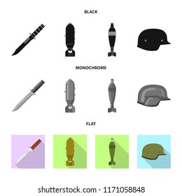 Isolated object of weapon and gun logo. Set of weapon and army stock symbol for web.