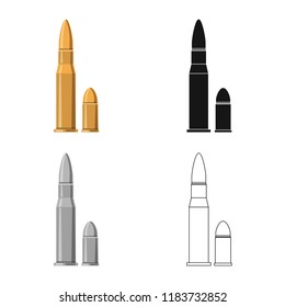 Isolated object of weapon and gun logo. Set of weapon and army stock symbol for web.