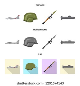 Isolated object of weapon and gun logo. Collection of weapon and army stock symbol for web.