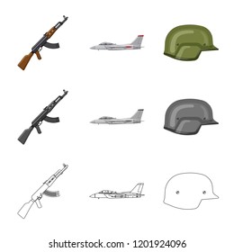 Isolated object of weapon and gun logo. Set of weapon and army vector icon for stock.
