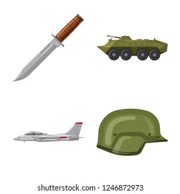 Isolated object of weapon and gun logo. Set of weapon and army stock symbol for web.