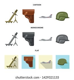 Isolated object of weapon and gun logo. Set of weapon and army stock symbol for web.