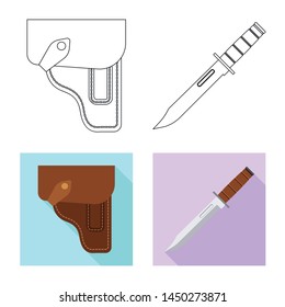 Isolated object of weapon and gun logo. Set of weapon and army vector icon for stock.