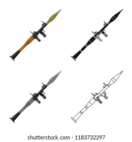 Isolated object of weapon and gun sign. Collection of weapon and army stock symbol for web.