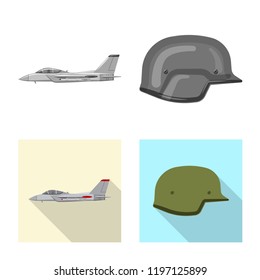 Isolated object of weapon and gun sign. Collection of weapon and army vector icon for stock.