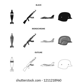 Isolated object of weapon and gun sign. Collection of weapon and army vector icon for stock.