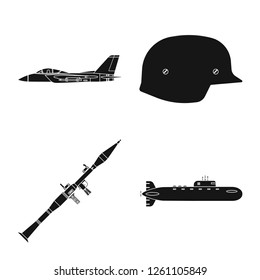 Isolated object of weapon and gun sign. Collection of weapon and army stock symbol for web.