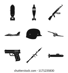 Isolated object of weapon and gun symbol. Collection of weapon and army stock vector illustration.