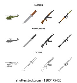Isolated object of weapon and gun symbol. Set of weapon and army stock vector illustration.