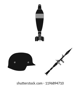 Isolated object of weapon and gun symbol. Collection of weapon and army stock symbol for web.