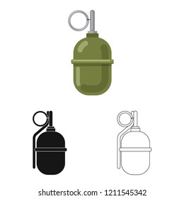 Isolated object of weapon and gun symbol. Collection of weapon and army stock vector illustration.