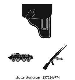 Isolated object of weapon and gun symbol. Collection of weapon and army stock vector illustration.