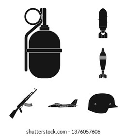 Isolated object of weapon and gun symbol. Set of weapon and army stock symbol for web.