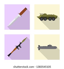 Isolated object of weapon and gun symbol. Collection of weapon and army stock symbol for web.