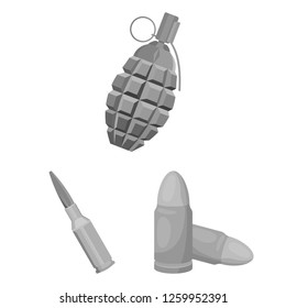 Isolated object of weapon and war sign. Collection of weapon and inventory  vector icon for stock.
