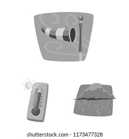 Isolated object of weather and climate icon. Collection of weather and cloud vector icon for stock.