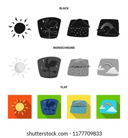 Isolated object of weather and climate icon. Collection of weather and cloud stock vector illustration.