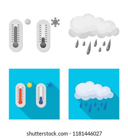 Isolated object of weather and climate icon. Collection of weather and cloud vector icon for stock.