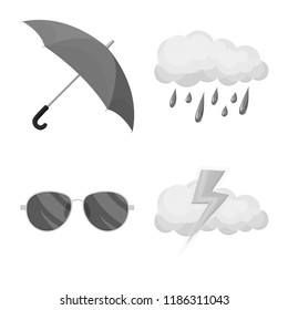 Isolated object of weather and climate icon. Set of weather and cloud stock symbol for web.