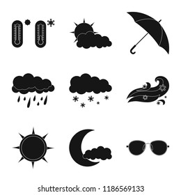 Isolated object of weather and climate icon. Collection of weather and cloud vector icon for stock.