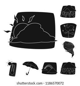 Isolated object of weather and climate icon. Collection of weather and cloud vector icon for stock.