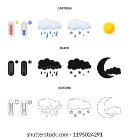 Isolated object of weather and climate icon. Set of weather and cloud vector icon for stock.