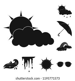 Isolated object of weather and climate icon. Collection of weather and cloud stock symbol for web.