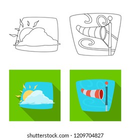 Isolated object of weather and climate icon. Set of weather and cloud vector icon for stock.