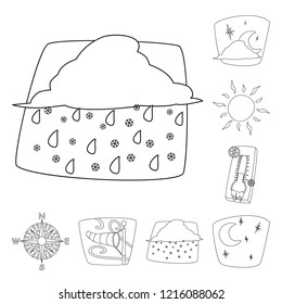 Isolated object of weather and climate icon. Collection of weather and cloud vector icon for stock.