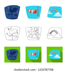 Isolated object of weather and climate icon. Collection of weather and cloud vector icon for stock.