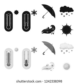Isolated object of weather and climate icon. Set of weather and cloud vector icon for stock.