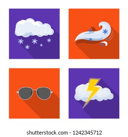 Isolated object of weather and climate icon. Collection of weather and cloud vector icon for stock.