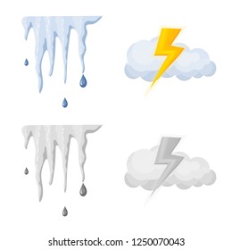 Isolated object of weather and climate icon. Set of weather and cloud symbol for web.