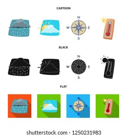 Isolated object of weather and climate icon. Set of weather and cloud symbol for web.